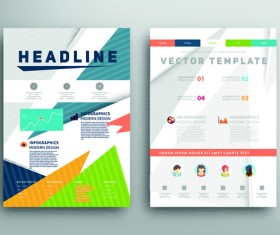 Brochure and flyer two cover design vector 02