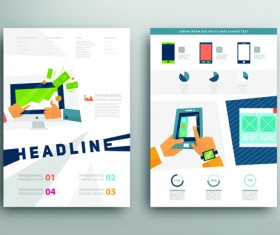 Brochure and flyer two cover design vector 03