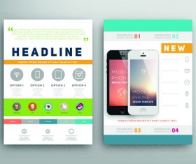 Brochure and flyer two cover design vector 05