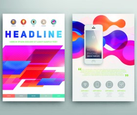 Brochure and flyer two cover design vector 06