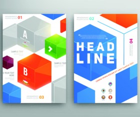 Brochure and flyer two cover design vector 07