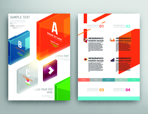 Brochure and flyer two cover design vector 08