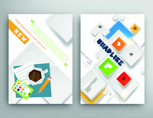 Brochure and flyer two cover design vector 10