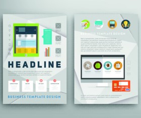 Brochure and flyer two cover design vector 11