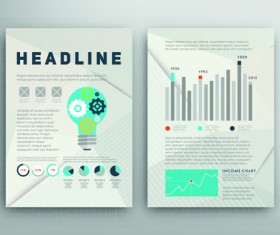 Brochure and flyer two cover design vector 12