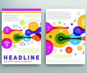 Brochure and flyer two cover design vector 13
