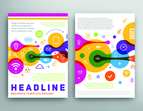 Brochure and flyer two cover design vector 13