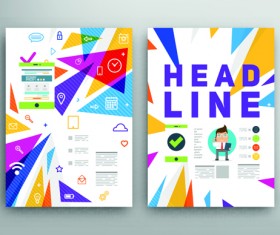Brochure and flyer two cover design vector 14