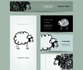 Business cards with banner design vector 01