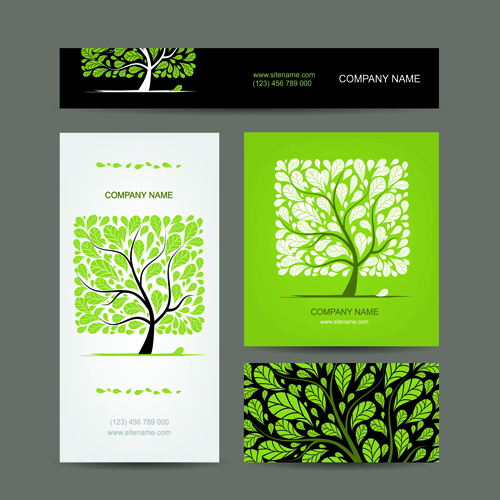 Business cards with banner design vector 02
