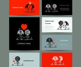 Business cards with banner design vector 04