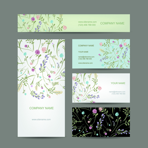 Business cards with banner design vector 05