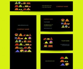 Business cards with banner design vector 08