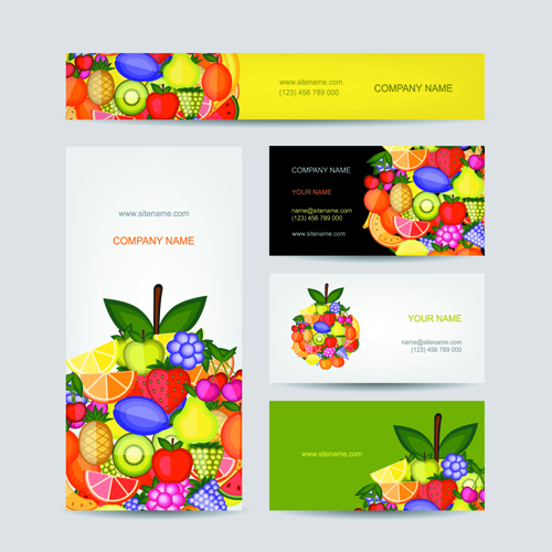 Business cards with banner design vector 09