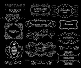 Calligraphic label frames vector material