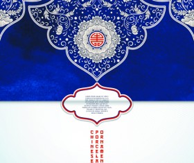 Chinese porcelain ornament vector background