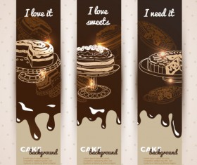 Chocolate cake banner vector background