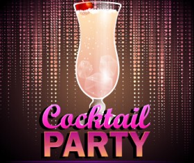 Cocktail disco night party poster vector set 05