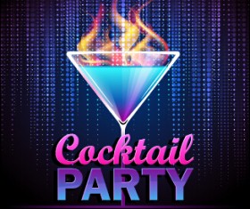 Vector cocktail party poster design graphics set 01 free download