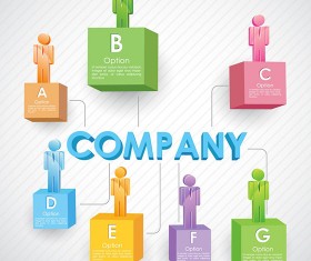 Colored 3d people company template vector