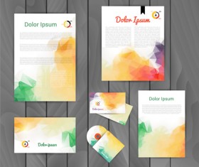 Colored corporate templates kit vector 02