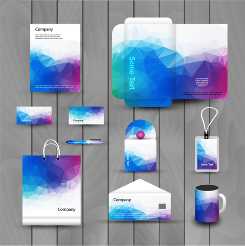 Colored corporate templates kit vector 03