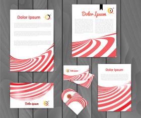 Colored corporate templates kit vector 04