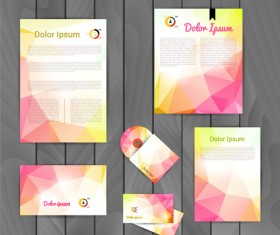 Colored corporate templates kit vector 05