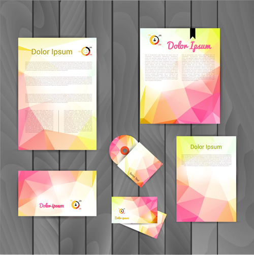 Colored corporate templates kit vector 05