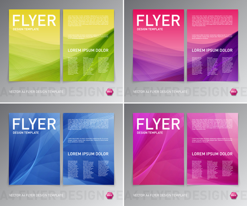 Colored flyer abstract design vector 02