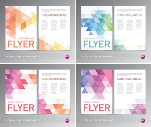 Colored flyer abstract design vector 04
