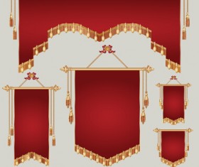 Colored royal pennants design vector 01