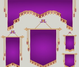 Colored royal pennants design vector 02