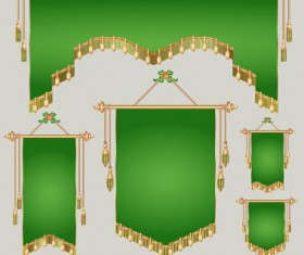 Colored royal pennants design vector 03