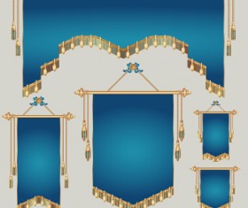 Colored royal pennants design vector 04