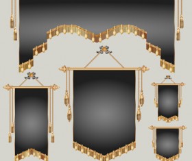 Colored royal pennants design vector 05