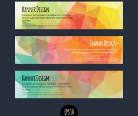 Colorful geometric shapes vector banners 01