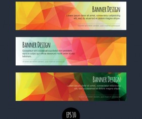 Colorful geometric shapes vector banners 02