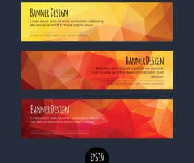 Colorful geometric shapes vector banners 03