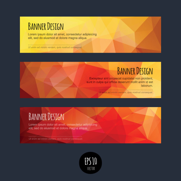Colorful geometric shapes vector banners 03