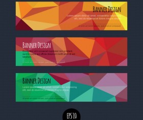 Colorful geometric shapes vector banners 04