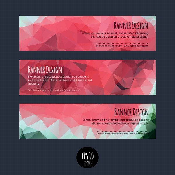 Colorful geometric shapes vector banners 05