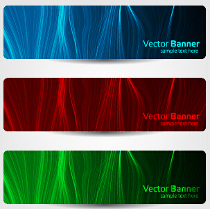 Colorful optical line vector banner 02
