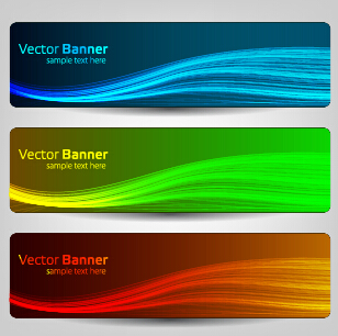 Colorful optical line vector banner 03