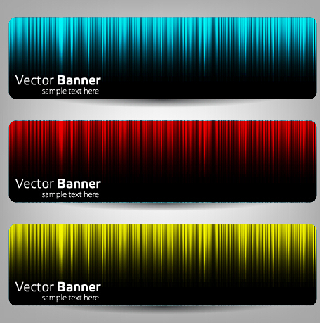Colorful optical line vector banner 04