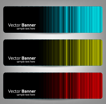 Colorful optical line vector banner 05