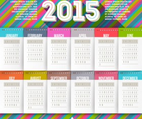 Creative calendar 2015 vector design set 01