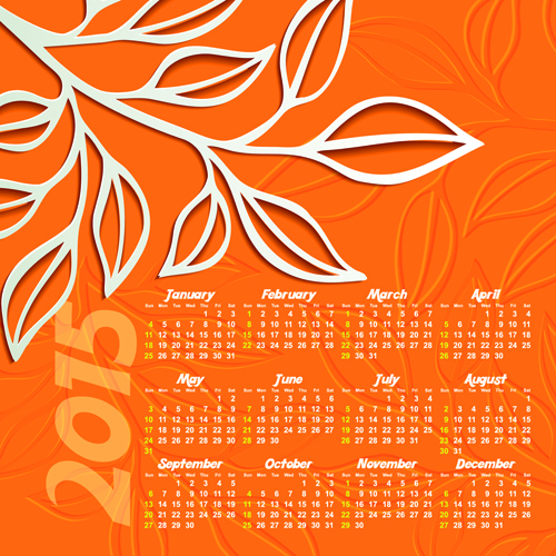 Creative calendar 2015 vector design set 06