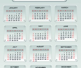 Creative calendar 2015 vector design set 07