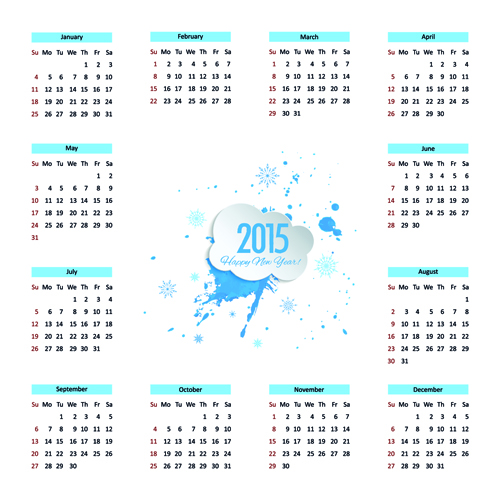 Creative calendar 2015 vector design set 10